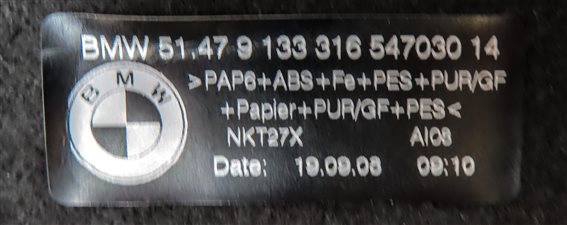 Thumbnail 9: 2009 BMW X6 (E71) REAR TRUNK CARGO PRIVACY TRAY COVER PANEL (Black)