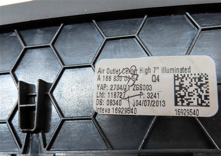 Thumbnail 6: 13 MERCEDES ML350 (W166) FRONT CENTER SCREEN TRIM DUAL HEAT AIR AC VENT (Black)