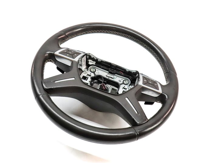 12-16 ML GL W166 X166 4 SPOKE LEATHER STEERING WHEEL w/SWITCHES PADDLES (Brown)