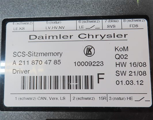 Thumbnail 5: 2012 MERCEDES GL350 (X164) FRONT LEFT DRIVER SEAT CONTROL MODULE
