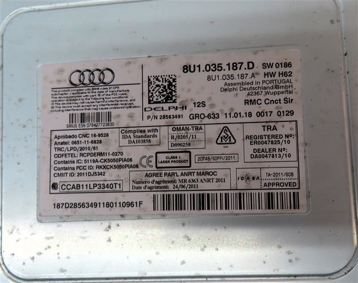 Thumbnail 8: 2018 AUDI Q3 (8U) FRONT RADIO STEREO CD MEDIA HEAD RECEIVER UNIT