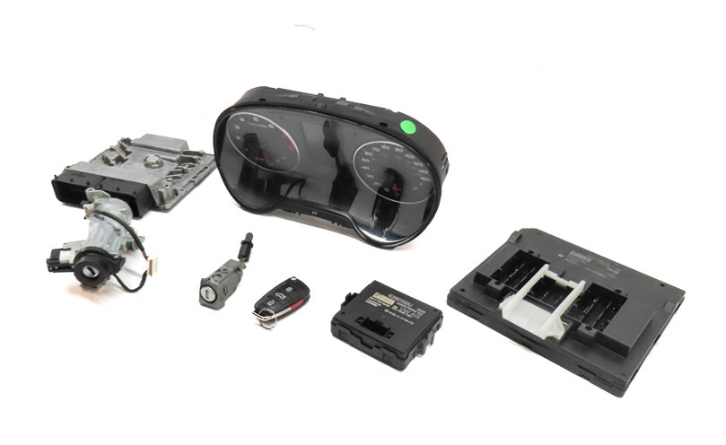 2016 AUDI A3 (8V) 1.8L CNSB TURBO ENGINE ECM BCM IMMOBILIZER MODULE LOCK KEY SET