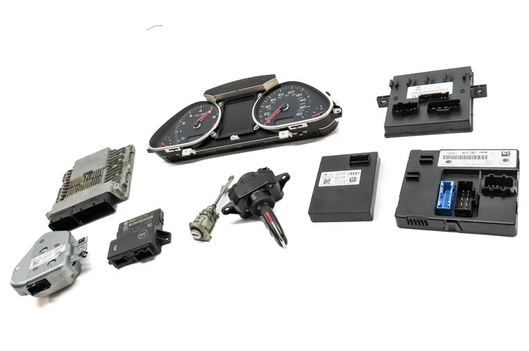 Thumbnail 3: 13-15 AUDI Q7 (4L) 3.0L CTWB SUPERCHARGED ENGINE BCM IMMOBILIZER MODULE KEY SET
