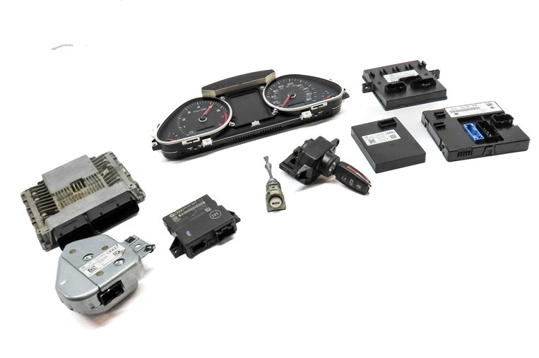 Thumbnail 4: 13-15 AUDI Q7 (4L) 3.0L CTWB SUPERCHARGED ENGINE BCM IMMOBILIZER MODULE KEY SET