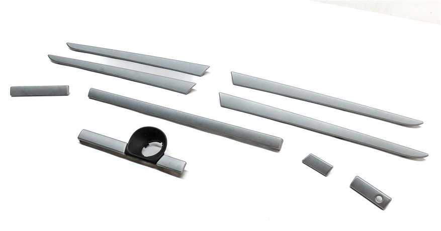 10 PORSCHE CAYENNE (957) INTERIOR DASH CENTER CONSOLE DOOR TRIM SET/9 (ALUMINUM)