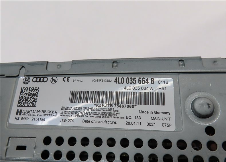 Thumbnail 7: 2010-2011 AUDI Q7 (4L) RADIO STEREO CD DVD SD SIM MMI MULTIMEDIA PLAYER READER