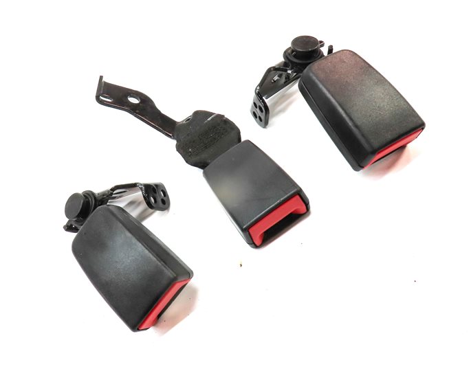 Thumbnail 3: 12 MERCEDES E350 W212 REAR LEFT CENTER RIGHT SEAT SEATBELT BUCKLE RECEIVER SET/2