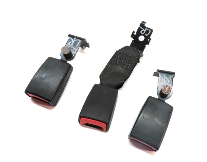 10 BMW X5 E70 REAR 2ND ROW LEFT CENTER RIGHT SEAT SEATBELT BUCKLE RECEIVER SET/3