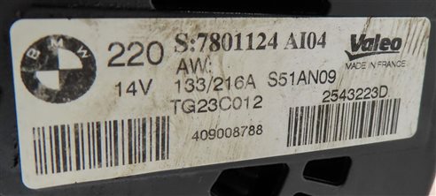 Thumbnail 7: 09-13 BMW X5 335i (E70 E90) 3.0L M57 DIESEL ENGINE 220 AMP ALTERNATOR (VALEO)