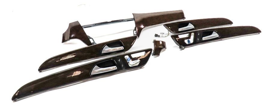 Thumbnail 3: 2014 MERCEDES GL450 (X166) DASH DOOR CONSOLE WOOD GRAIN TRIM SET-6 (EUCALYPTUS)