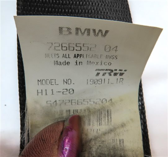 Thumbnail 5: 2012 BMW X3 (F25) REAR RIGHT SEAT SEATBELT BELT RETRACTOR (Black)