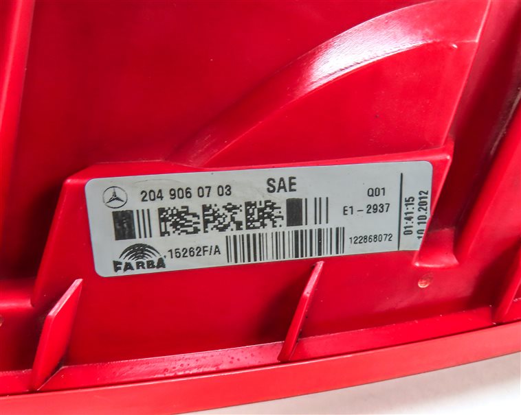 Thumbnail 6: 12-15 MERCEDES BENZ C250 C300 C350 (W204) RIGHT PASSENGER TAILLIGHT BRAKE LIGHT