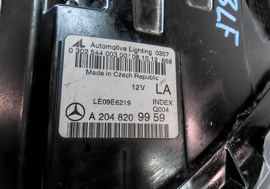 Thumbnail 7: 12-15 MERCEDES C250 C300 C350 (W204) LEFT DRIVER HALOGEN HEADLIGHT LIGHT LAMP