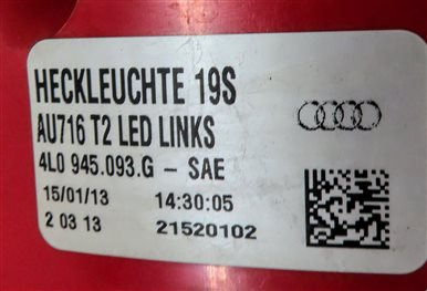 Thumbnail 6: 2010-2015 AUDI Q7 (4L) REAR LEFT DRIVER TAILLIGHT BRAKE LIGHT LAMP (LED)