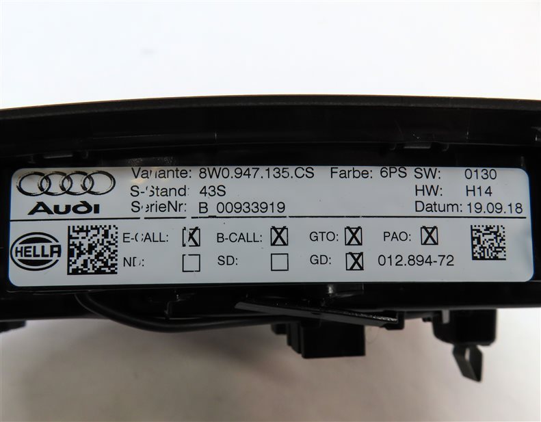 Thumbnail 9: 2019 AUDI S5 (B9) FRONT INTERIOR DOME LIGHT LAMP w/HOMELINK SUNROOF SWITCHES