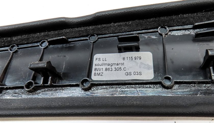 Thumbnail 6: 2019 AUDI S5 (B9) FRONT LEFT DRIVER CENTER CONSOLE TRIM PANEL COVER (BLACK)