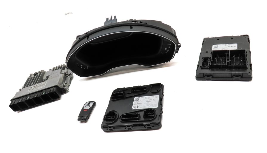 Thumbnail 3: 2019 AUDI S5 B9 3.0L CWGD TFSI ENGINE SPEEDOMETER BCM IMMOBILIZER MODULE KEY SET