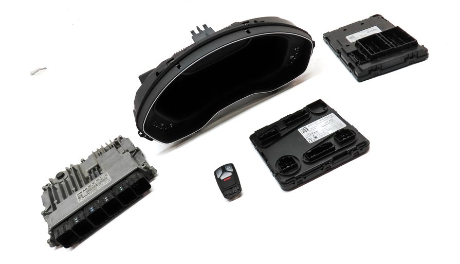 Thumbnail 4: 2019 AUDI S5 B9 3.0L CWGD TFSI ENGINE SPEEDOMETER BCM IMMOBILIZER MODULE KEY SET