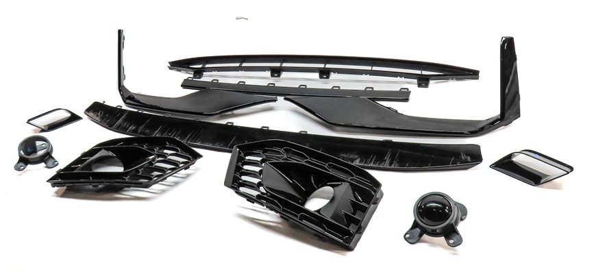 2019 AUDI S5 (B9) SPORTBACK AFTERMARKET FRONT BUMPER TRIM SET/11 (GLOSS BLACK)