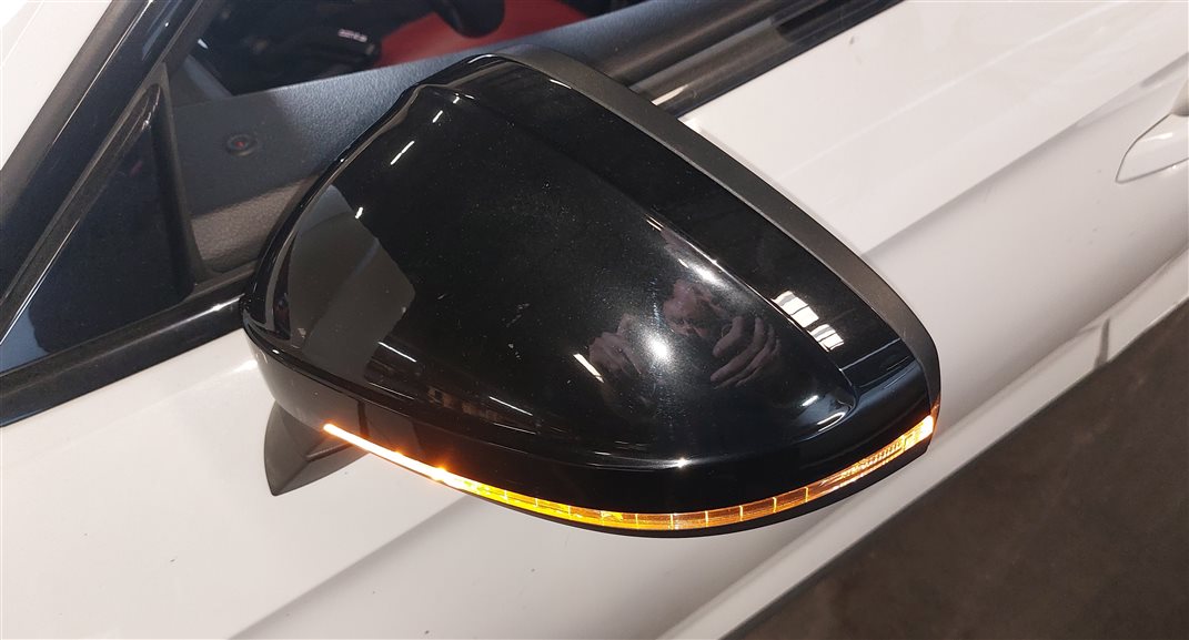 Thumbnail 2: 18-20 AUDI A5 S5 826 B9 LEFT PFOLD MEM HEAT BLIND AUTODIM DOOR MIRROR (White)
