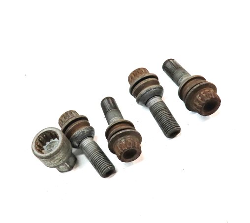 Thumbnail 3: 2004 PORSCHE CAYENNE (955) WHEEL RIM LUG NUT LOCK SET-2 w/KEY