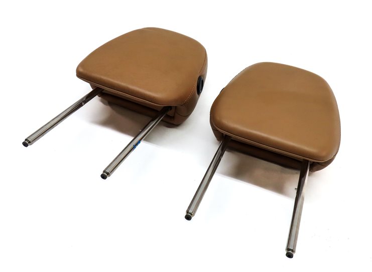 11-18 PORSCHE CAYENNE (958) FRONT LEFT & RIGHT SEAT HEADREST SET (Cognac Tan)
