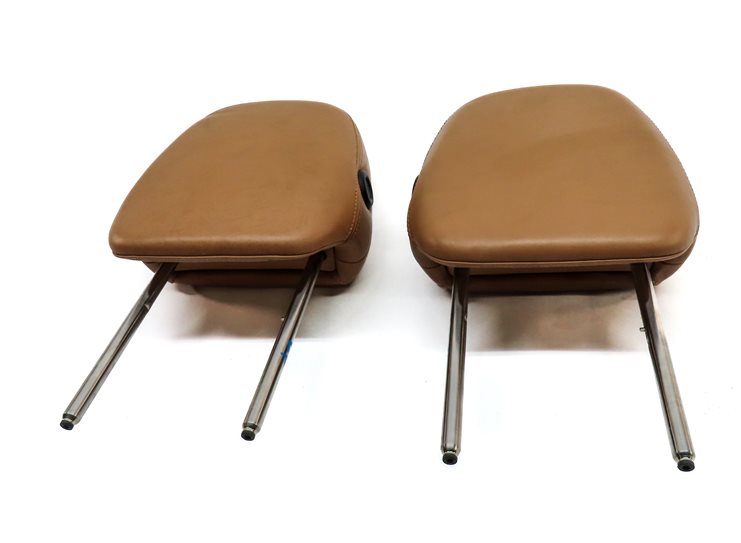 Thumbnail 2: 11-18 PORSCHE CAYENNE (958) FRONT LEFT & RIGHT SEAT HEADREST SET (Cognac Tan)