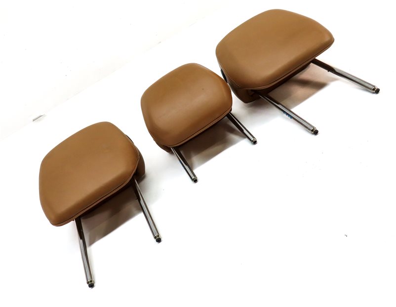 Thumbnail 3: 11-18 PORSCHE CAYENNE 958 REAR LEFT CENTER RIGHT SEAT HEADREST SET (Cognac Tan)