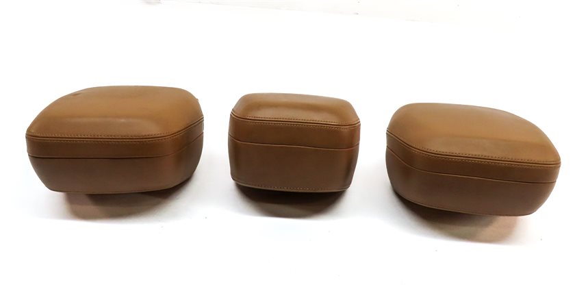 Thumbnail 4: 11-18 PORSCHE CAYENNE 958 REAR LEFT CENTER RIGHT SEAT HEADREST SET (Cognac Tan)