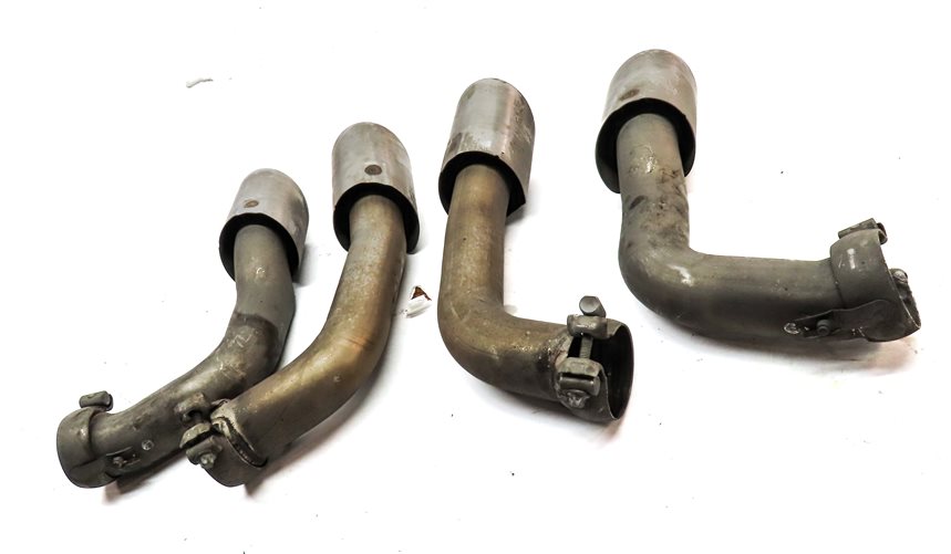 Thumbnail 2: 11-16 PORSCHE CAYENNE HYBRID (958) REAR LEFT & RIGHT MUFFLER EXHAUST TIP SET-4