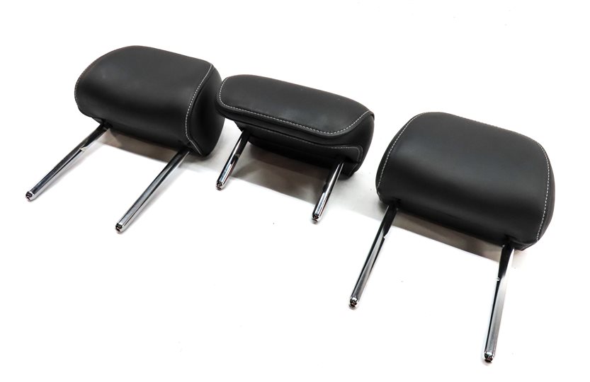 Thumbnail 1: 13-16 A4 S4 12-18 A6 S6 C7 B8 REAR LEFT CENTER RIGHT SEAT HEADREST SET 2 (Black)