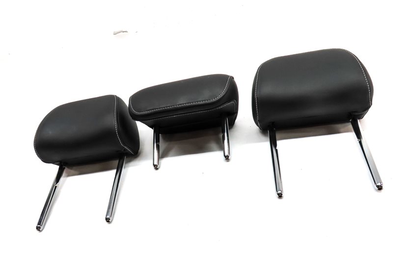 Thumbnail 2: 13-16 A4 S4 12-18 A6 S6 C7 B8 REAR LEFT CENTER RIGHT SEAT HEADREST SET 2 (Black)