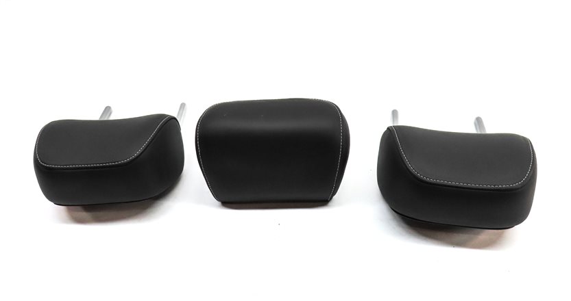 Thumbnail 4: 13-16 A4 S4 12-18 A6 S6 C7 B8 REAR LEFT CENTER RIGHT SEAT HEADREST SET 2 (Black)