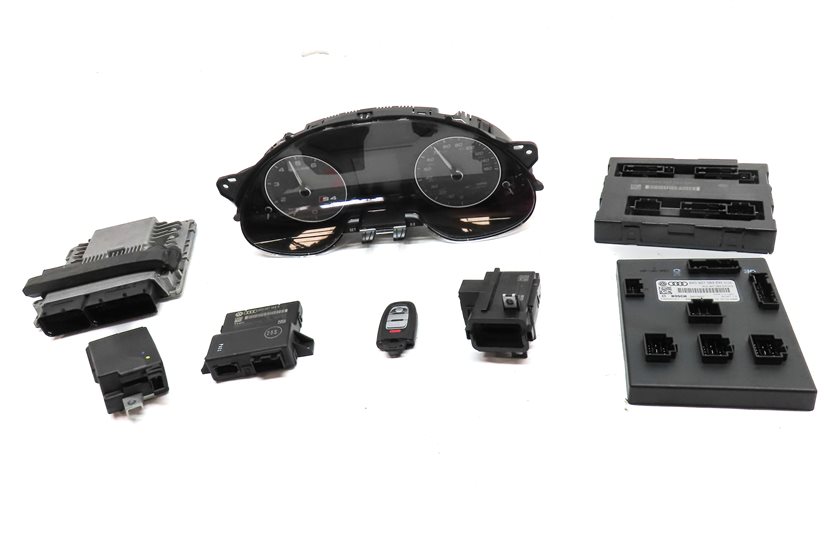 Thumbnail 3: 2013-2014 AUDI S4 (B8 8K) 3.0L CGXC ENGINE ECM BCM IMMOBILIZER MODULE KEY SET