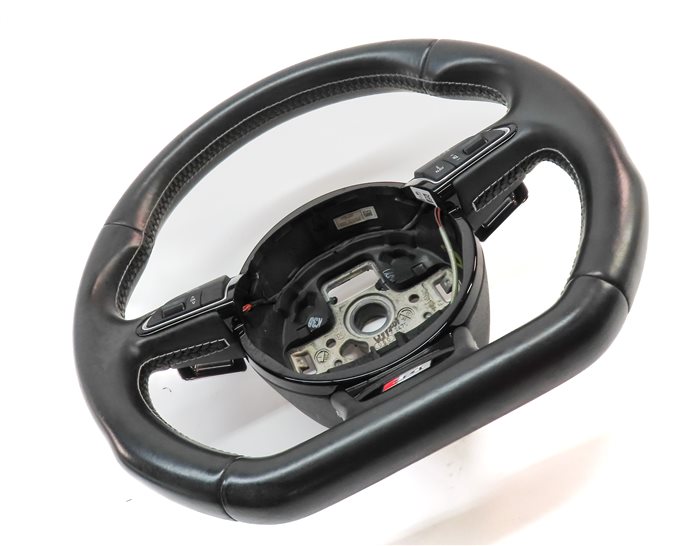 Thumbnail 3: 13-14 AUDI S4 3 SPOKE FLAT BOTTOM DRIVER STEERING WHEEL w/PADDLE SHIFTER (Black)