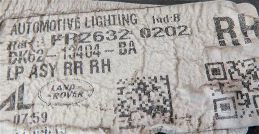 Thumbnail 6: 14-17 RANGE ROVER SPORT L405 L494 REAR RIGHT PASSENGER UPPER QUARTER TAILLIGHT