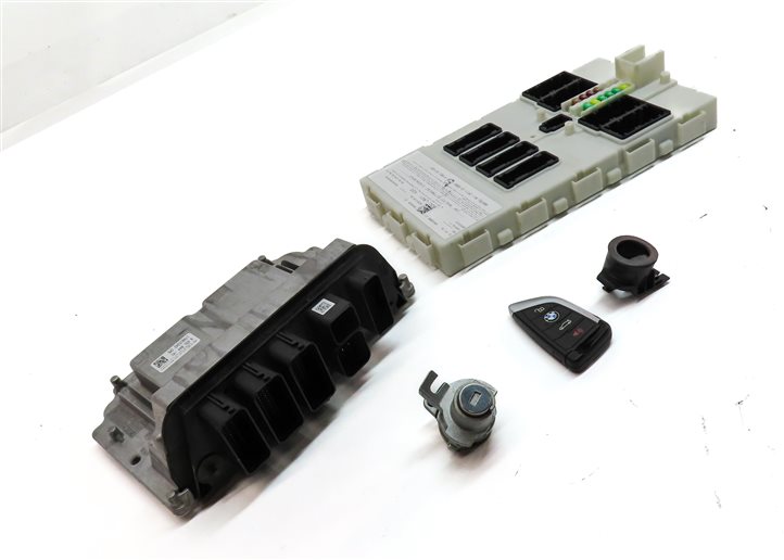 Thumbnail 3: 2016-2018 BMW X1 X2 (F39 F48) MINI COOPER CLUBMAN 2.0L DME BCM MODULE KEY SET