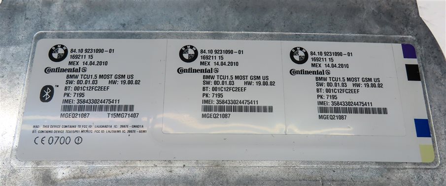 Thumbnail 8: 2010 BMW 535IGT (F07) BLUETOOTH TELEMATICS CONTROL MODULE