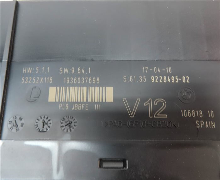 Thumbnail 10: 2010-2011 BMW 528i 535i 550i 535iGT 550iGT (F07 F10) MAIN BODY CONTROL MODULE