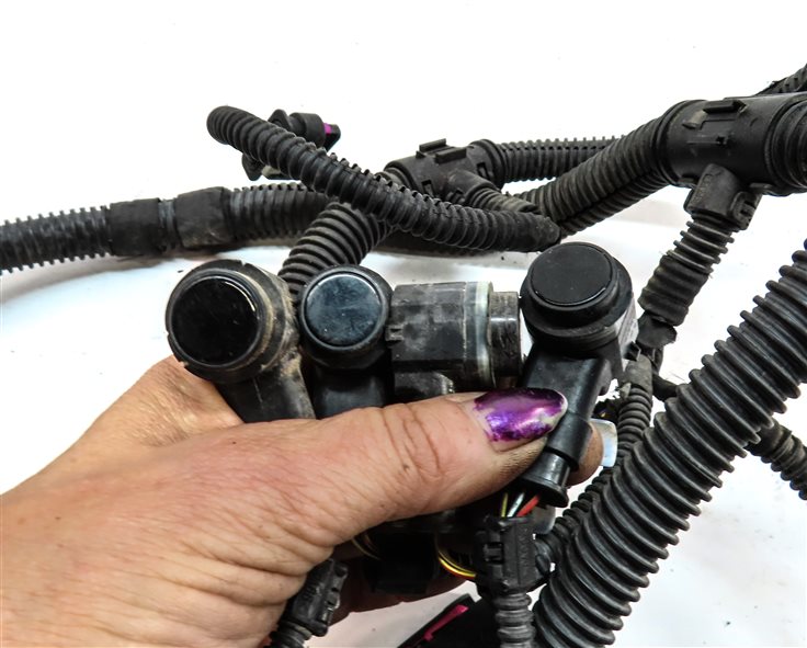 Thumbnail 4: 15 AUDI Q3 (8U) REAR PARK ASSIST PDC DISTANCE CONTROL WIRE SENSOR SET/4 (Black)