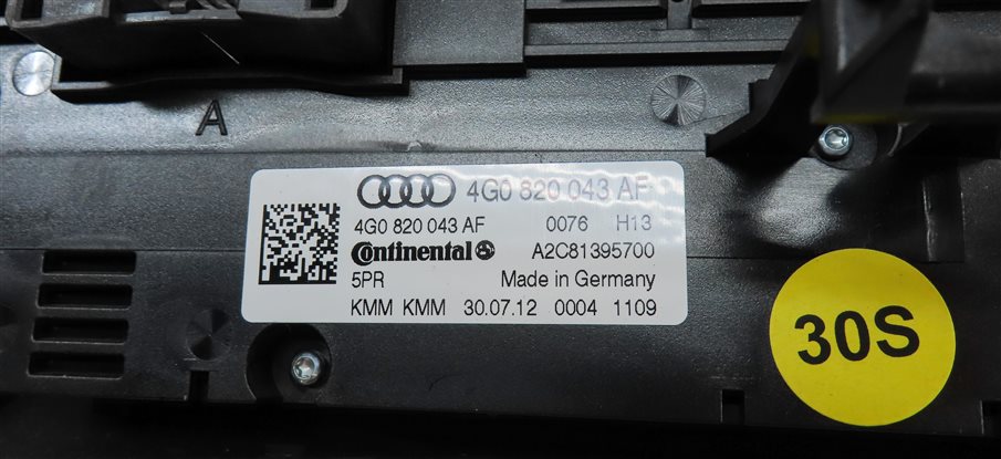 Thumbnail 7: 2012-2017 AUDI A6 S6 A7 S7 (C7 4G8) FRONT HEATER A/C TEMPERATURE CONTROL PANEL