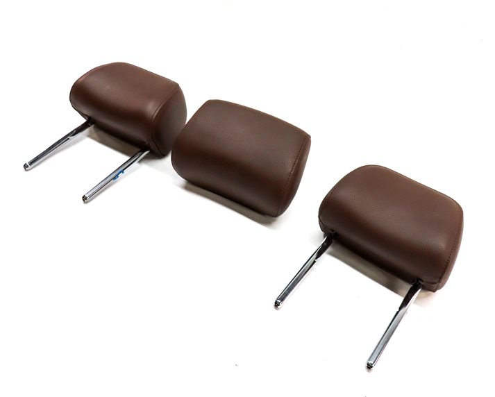 12-18 AUDI A6 S6 (C7 4G) REAR LEFT CENTER RIGHT SEAT HEADREST SET/3 (Brown)