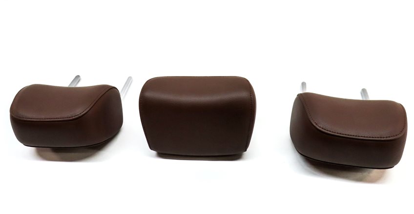 Thumbnail 5: 12-18 AUDI A6 S6 (C7 4G) REAR LEFT CENTER RIGHT SEAT HEADREST SET/3 (Brown)