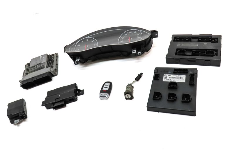 Thumbnail 3: 13 AUDI A6 C7 4G 3.0L SUPER CTUA CLUSTER ECM BCM IMMOBILIZER MODULE KEY SET(77k)