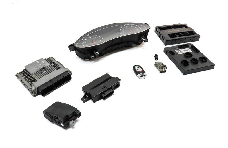 Thumbnail 4: 13 AUDI A6 C7 4G 3.0L SUPER CTUA CLUSTER ECM BCM IMMOBILIZER MODULE KEY SET(77k)