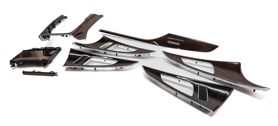 2013 AUDI A6 (C7 4G) INTERIOR DASH CENTER CONSOLE DOOR TRIM SET/8 (Walnut)