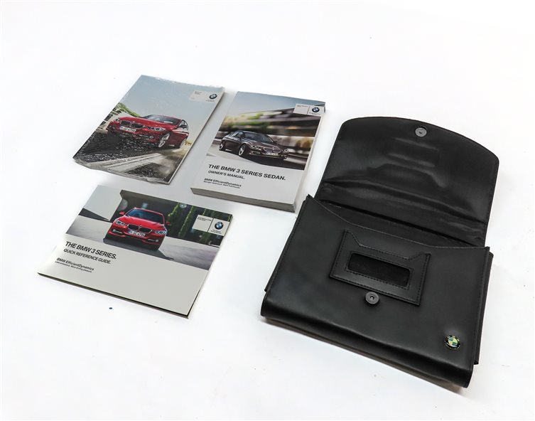 2012 BMW 328I (F30) 2.0L (N20) OWNER'S MANUAL BOOKLET SET/4 w/ CASE (BLACK)