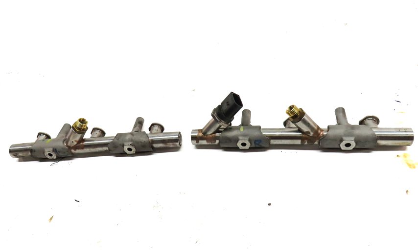 Thumbnail 2: 16 AUDI A6 (C7) 3.0L SUPER (CREC) ENGINE MOTOR FUEL RAIL SET w/ PRESSURE SENSOR