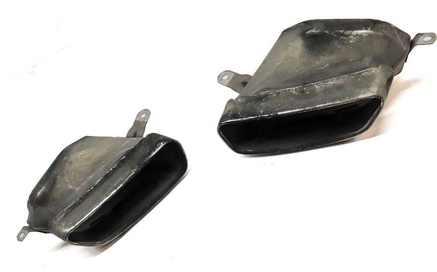 Thumbnail 2: 16-18 AUDI A6 C7 4G REAR MUFFLER EXHAUST TRIM TIP SET/ 2 (CHROME)