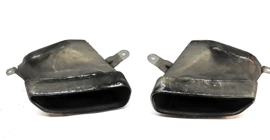 Thumbnail 4: 16-18 AUDI A6 C7 4G REAR MUFFLER EXHAUST TRIM TIP SET/ 2 (CHROME)